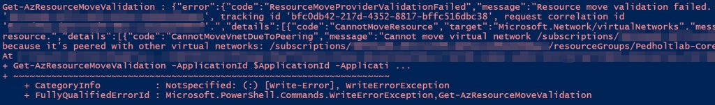 migrate azure error in powershell