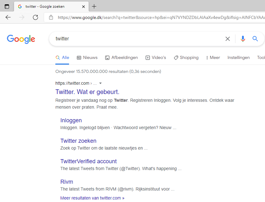 Google Search in Dutch